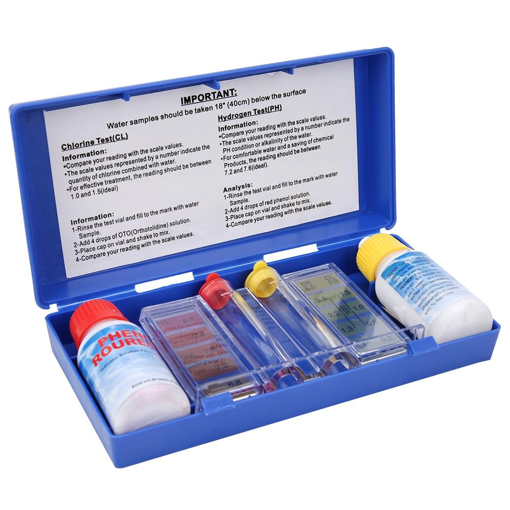 PH Chlorine Water Quality Test Kit Swimming Pool Tester Water Testing Box