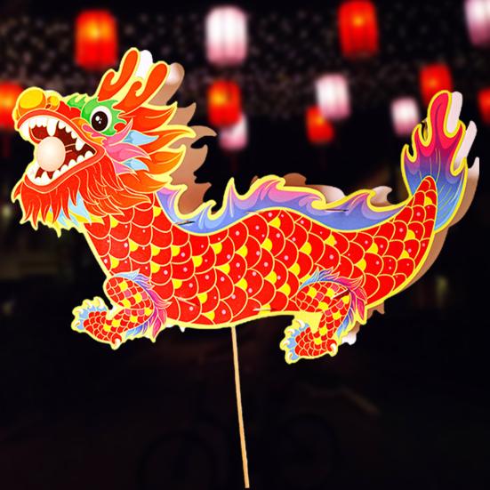 2024 Весенний фестиваль Фонарь Дракона Яркий цвет Традиционный ручной работы DIY Craft Lucky Lantern для празднования Нового года