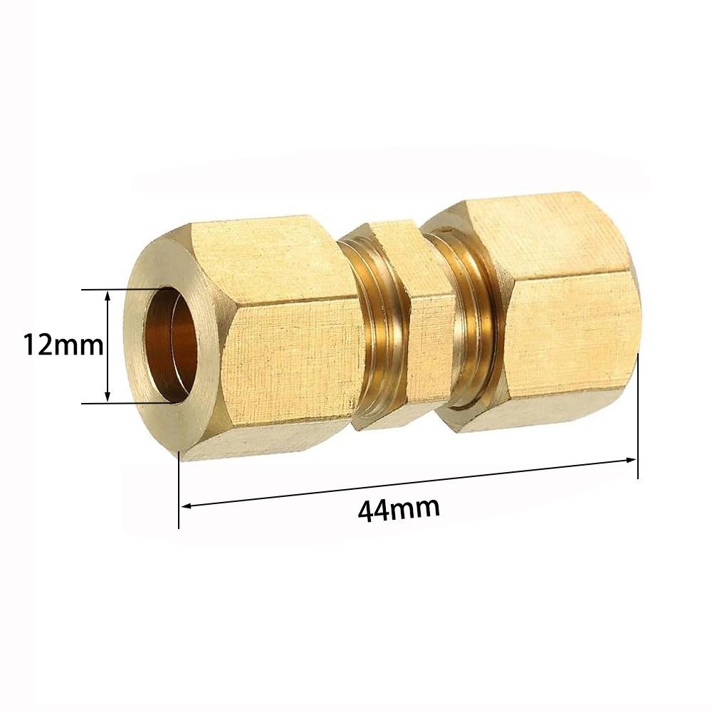 Латунный Латунный Компрессионный Фитинг 1/8" 3/16" 1/4" 5/16" 3/8" 1/2" Прямой Муфта Система Газа