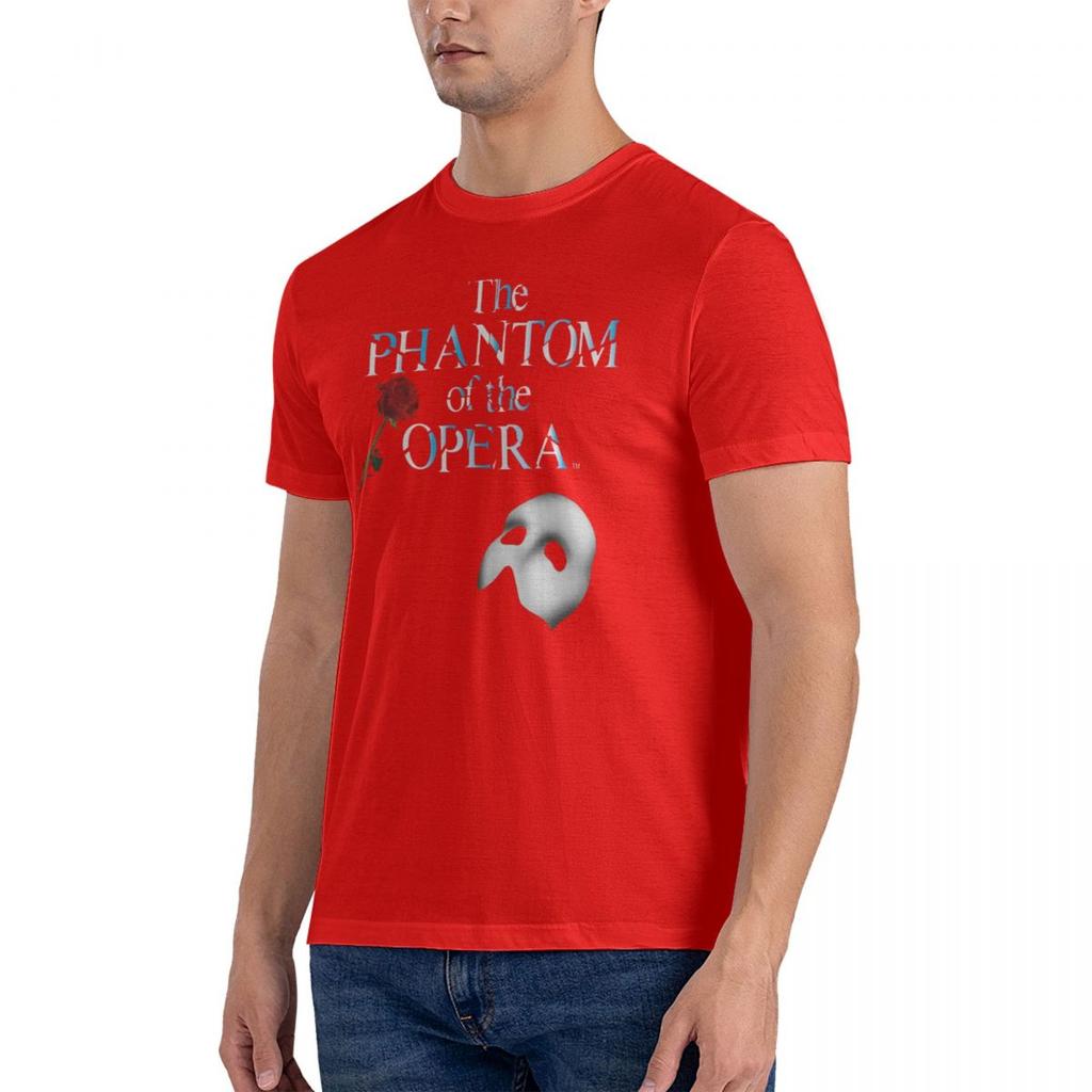 The Phantom Of The Opera Rose Printed T-Shirt Funny Mens Short Sleeve Crew Neck TShirts Oversize Tops Mens Designer T Shirt