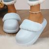 Модные Легкие Меховые Домашние Тапочки Женские 2025 Зима Ева Водонепроницаемые Нескользящие Домашние Шлепанцы Женские Удобные Мягкая Подошва Хлопковые Тапочки