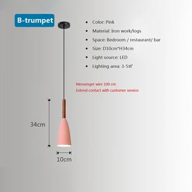 Nordic LED Подвесной светильник из дерева, черно-белый, для спальни, столовой, фона, домашнего внутреннего освещения