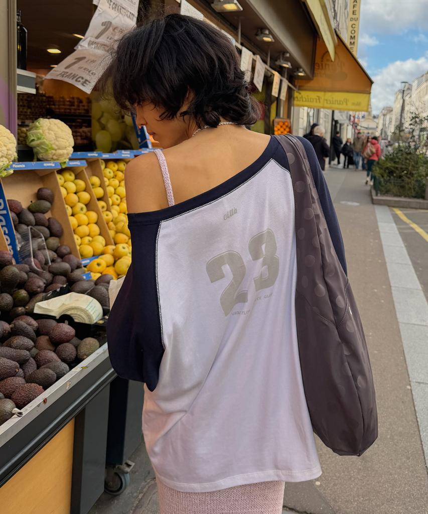 CITTA Number 23 Raglan Off-Shoulder T-Shirt_Ctt3002(White)