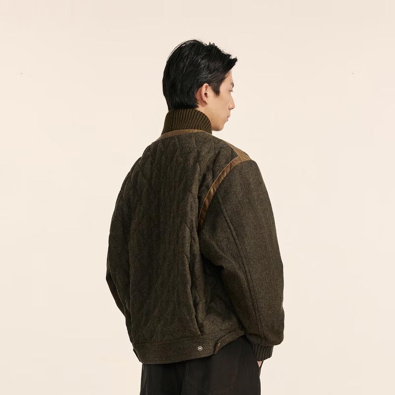 Men's Loose Fit Scarf Collar Short Cotton Jacket