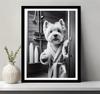 West Highland Terrier Wall Art Poster Bathroom Art Prints Highland Terrier Photos Prints Funny Bathroom Wall Decor Canvas Print