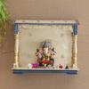 Handmade Wood Mandir: Antique Finish Embossed Wall Shrine