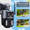 12MP 6K WiFi IP Camera Outdoor PTZ Three Lens Dual Screens 10X Zoom Auto Tracking Human Waterproof 4K CCTV Security Protection