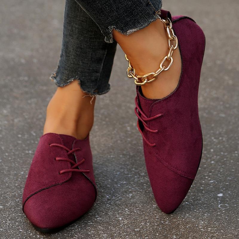 Ladies Shoes On Sale 2024 Brand Basic Women's Flats Outdoor Daily Flats Women Pointed Toe Lace Up Plus Size Shoes Women Zapatos