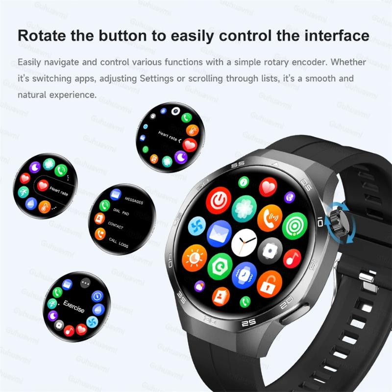2025 Новые часы GT5 Max Смарт-часы HD AMOLED Экран NFC GPS Трекер Звонок по Bluetooth Здоровье Водонепроницаемые Смарт-часы Мужские Женские Для Huawei