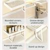 No-Drill Faucet Sink Shelf Large Capacity Faucet Drain Organizer  Mirror Front