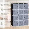 Wardrobe, Modular Plastic, 12 Cubes and Doors, Storage Organizer