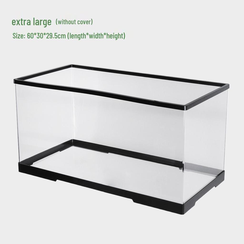 Компактный террариум для черепахи с платформой для обогрева - Элегантная настольная среда обитания с крышкой для экологичной гостиной