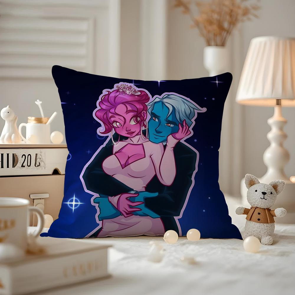 LLore OOlympus Comics Anime Cushion Cover Antidustmite Pillowcase Invisible zipper silky short plush Sofa cushion cover