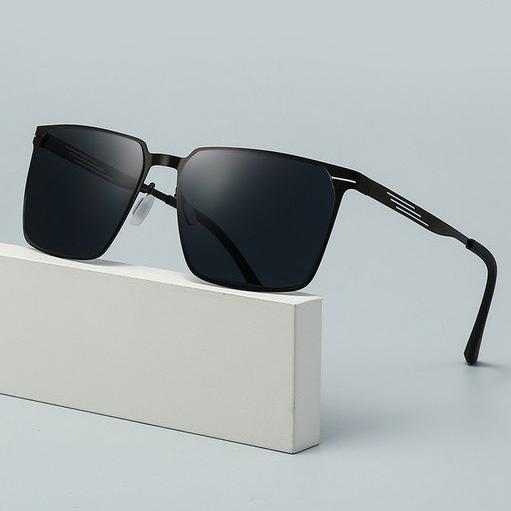 Men's sunglasses, fashionable metal square sunglasses for fishing while driving