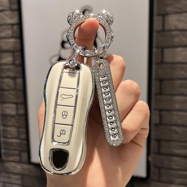 Чехол для ключей из ТПУ с 3 кнопками, брелок для Porsche Panamera Cayenne 971 911 9YA Macan Boxster, автомобильные аксессуары