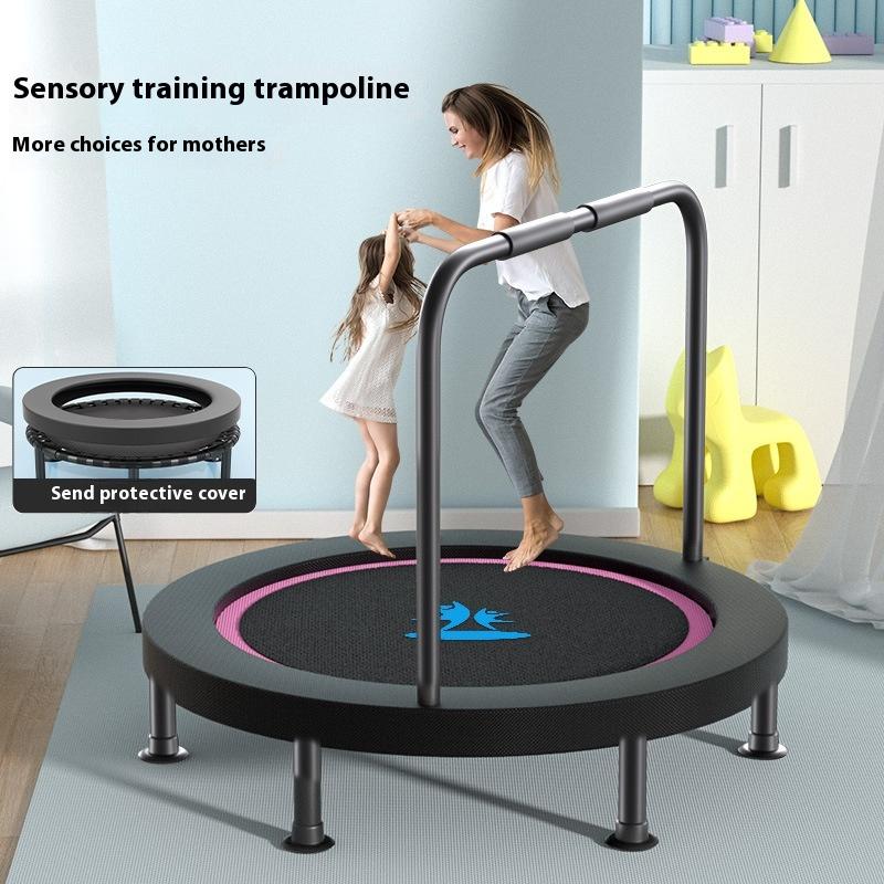 Батут для помещений Маленький батут Тренажерный зал Упражнение Потеря веса Домашний детский батут Кровать для всей семьи Складной батут