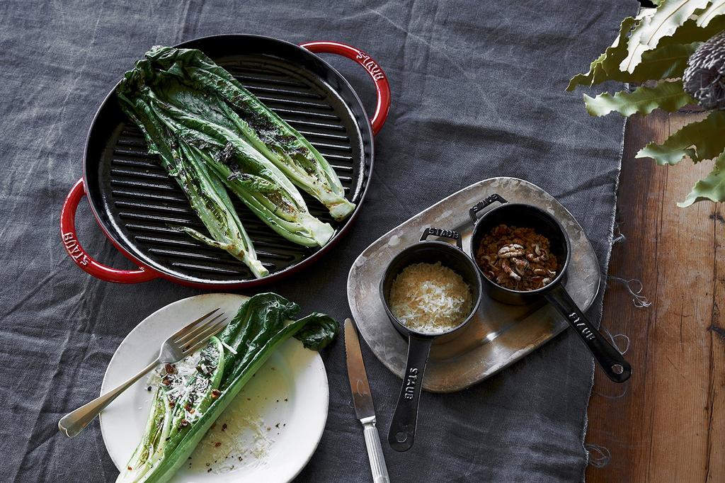 Круглая сковорода-гриль Staub Grill Cherry Grill, совместимая с японским грилем "Pure 26 см", сковорода, ручки, металл, эмаль, [Авторизованный продукт] и