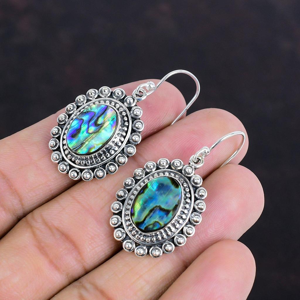 Серьги из ракушек-абалонов, ювелирные изделия из драгоценных камней, винтажные серьги из стерлингового серебра 925 пробы, серьги ручной работы, потрясающие серебряные украшения, подарки на помолвку