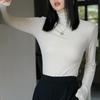 Весенне-осенняя женская блузка с высоким воротником, нижняя рубашка, женский тонкий модный свитер с внутренней стороны, трикотаж, топы с длинными рукавами
