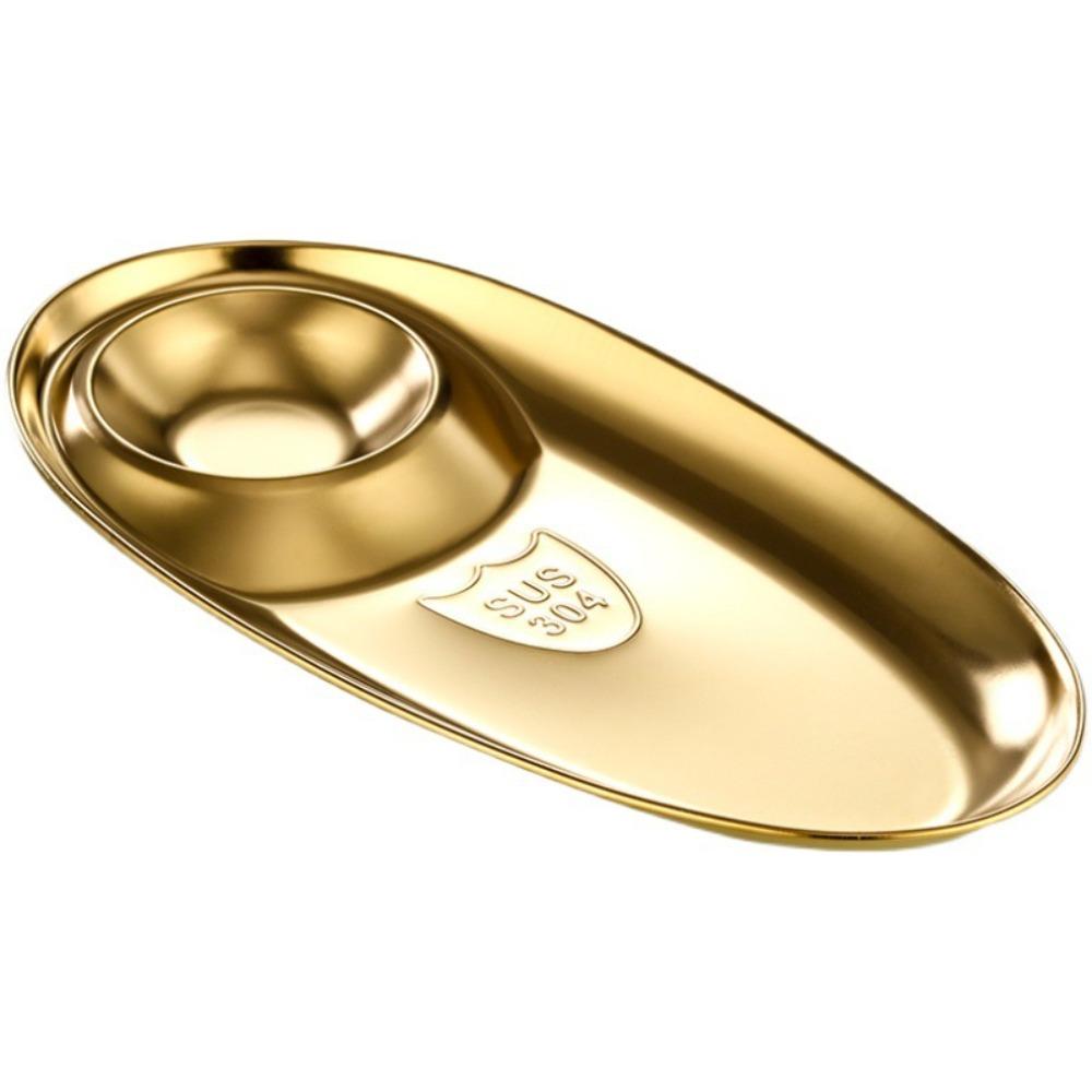 Oval Dinner Tray with Sauce Grid French Fries Plate Universal Sushi Plate  Hotel