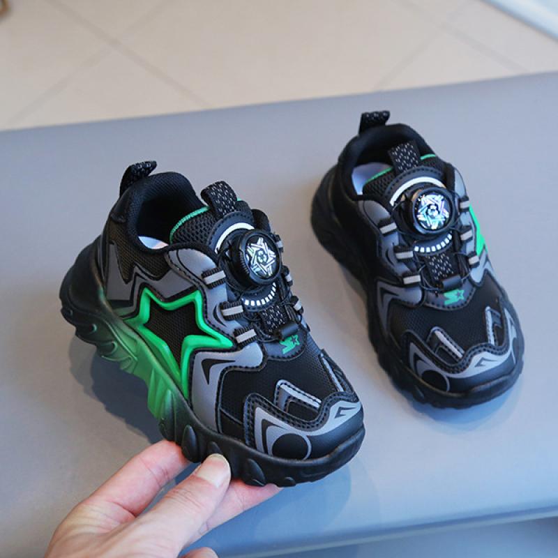 Детские кроссовки. Весенняя обувь для папы для мальчиков. Повседневная обувь для девочек с поворотными пуговицами. Красная детская обувь на мягкой подошве.