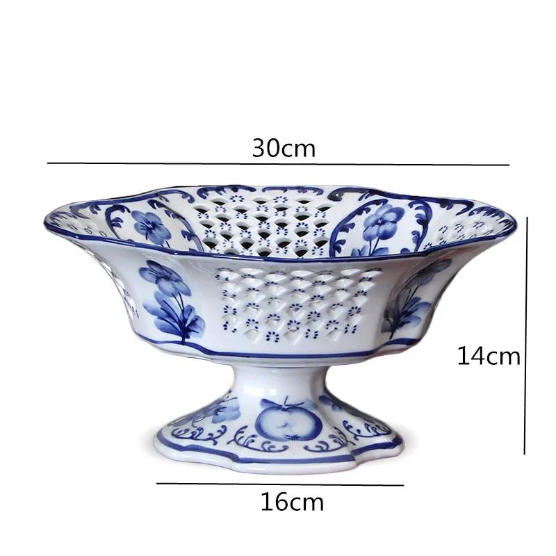 Полая тарелка для фруктов Керамическая тарелка Высокие ножки Фруктовница Миска для закусок Декоративная посуда Поднос для еды Корзина для фруктов Украшения для хранения