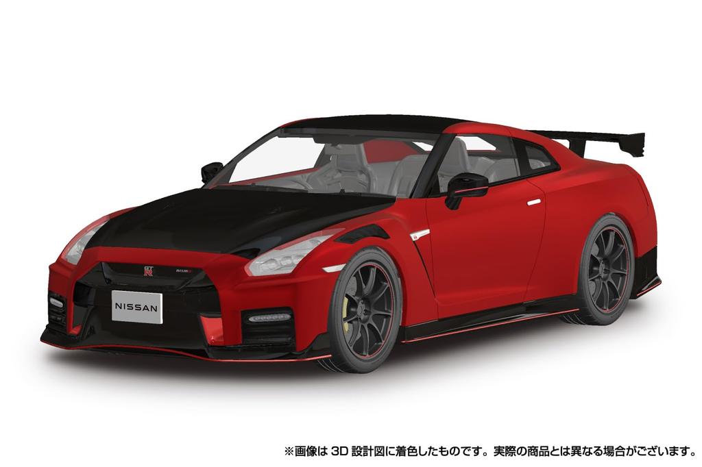 Aoshima Bunka Kyozaisha Rakupla Snap Car Series R35 NISSAN NISMO Special edition 2022 Ярко-красная пластиковая модель 1/24 № 02-VR GT-R с цветовой кодировкой (Машина)