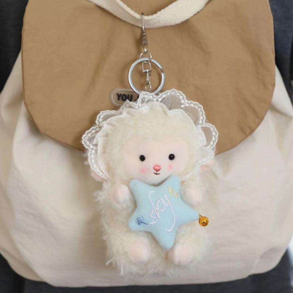 Soft Little Lamb Dolls Pendant Cute Fluffy Sheep Keyring Lovely Lamb Plush Keychain Gifts