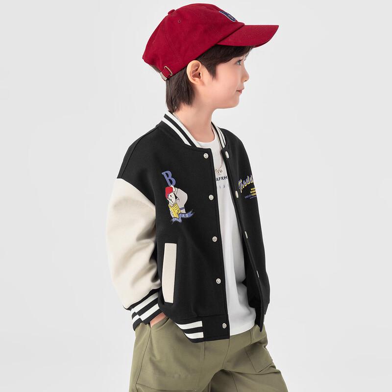 Boys' Casual Color Block Baseball Jacket