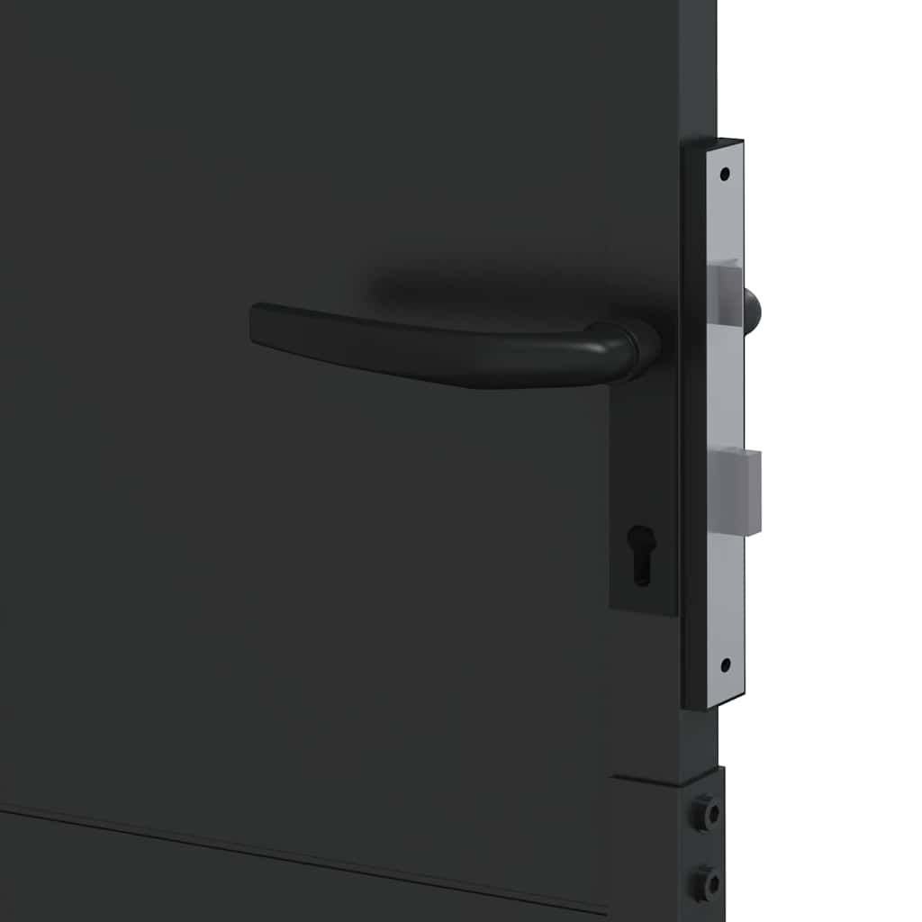 Garden Gate Black 110 x 130 cm Powder Coated Steel