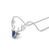 Blue Sapphire Stag Head Necklace - Sterling Silver