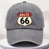 Мужская бейсболка с логотипом Route 66 Винтажный щит шоссе Route 66 с номерами шоссе 66 Ретро-вид с эффектом выцветания