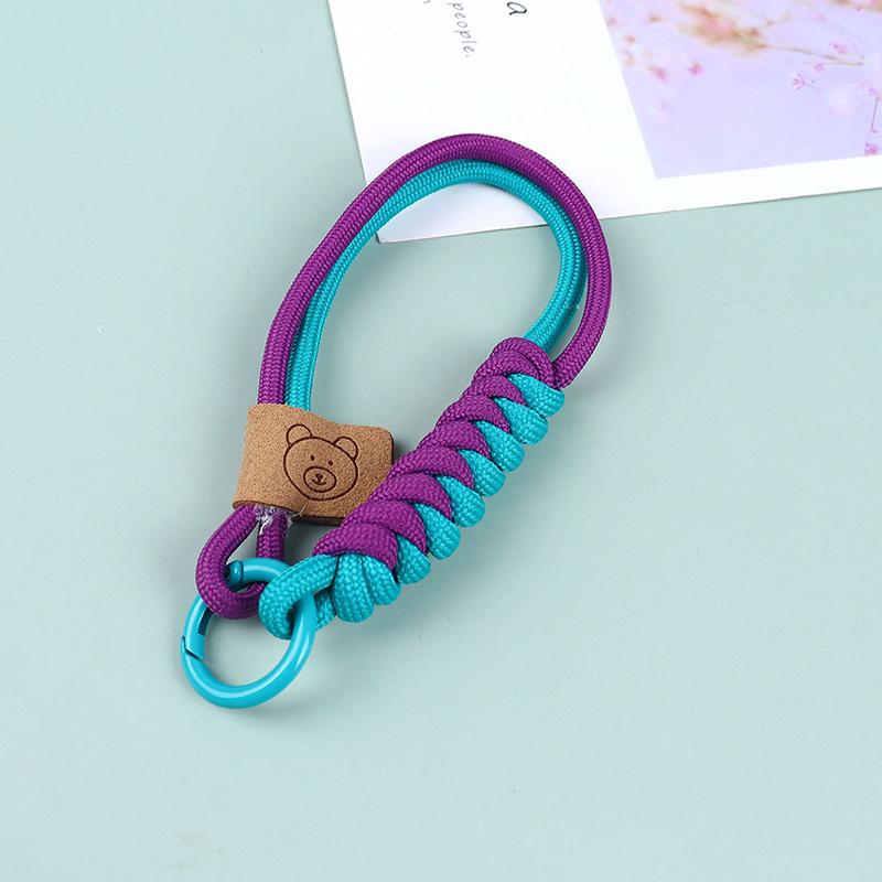 Cute Braid Mobile Phone Lanyard Anti-Loss Short Wrist Band Pendant Multi-Purpose Phone Hanging Strap Candy Color Lanyard