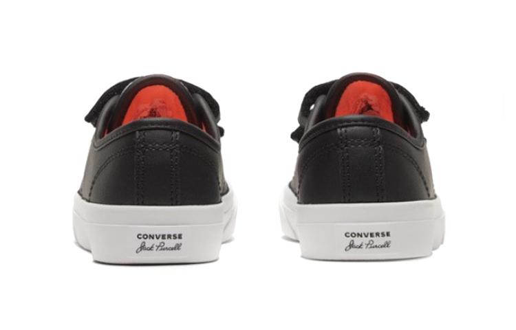 Converse Кеды Jack Purcell на липучках Низкие для малышей Черно-розовые для младенцев и малышей 769802C