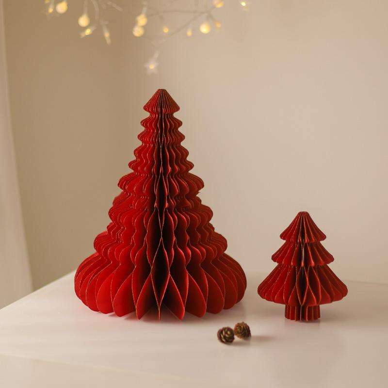 2026 Рождественская елка Сотовый шар 3D Складное украшение для рождественской елки Настольное украшение для Рождества Navidad Счастливого Нового года Декор