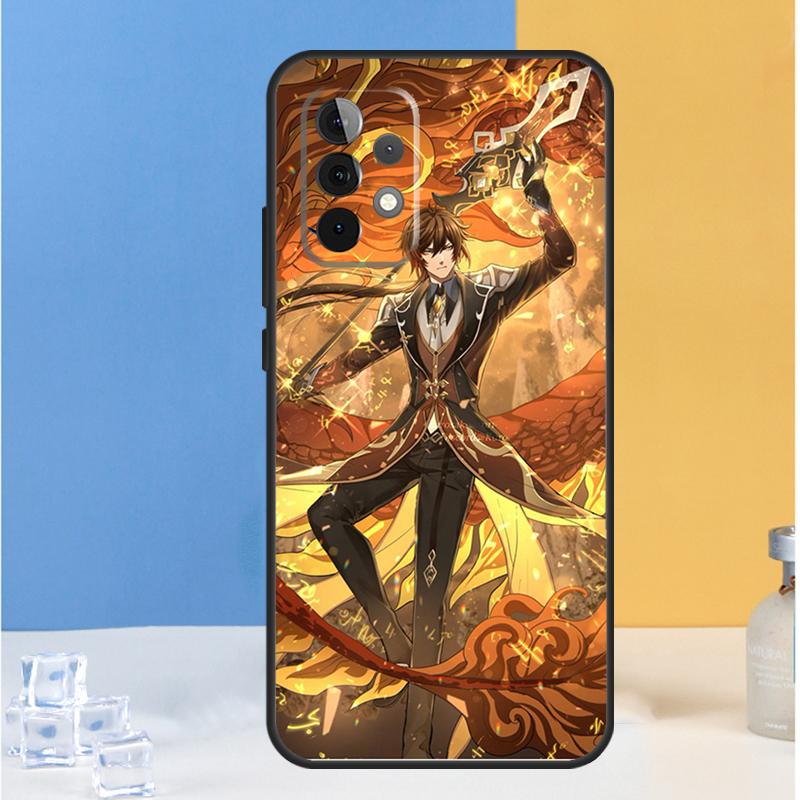 Чехол Zhongli Genshin Impact для Samsung Galaxy A54 A34 A14 A13 A33 A53 A36 A05 A06 A16 A32 A52 A55 A35 A15 A56 A26