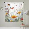2 шт. HD цифровой желтый цветок бабочка порхающая печатный оконный балдахин украшение дома стиль украшения гостиная спальня