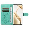 For Honor 200 Pro 5G PU Leather Cases Flower Pattern Wallet Stand Phone Cover with Strap