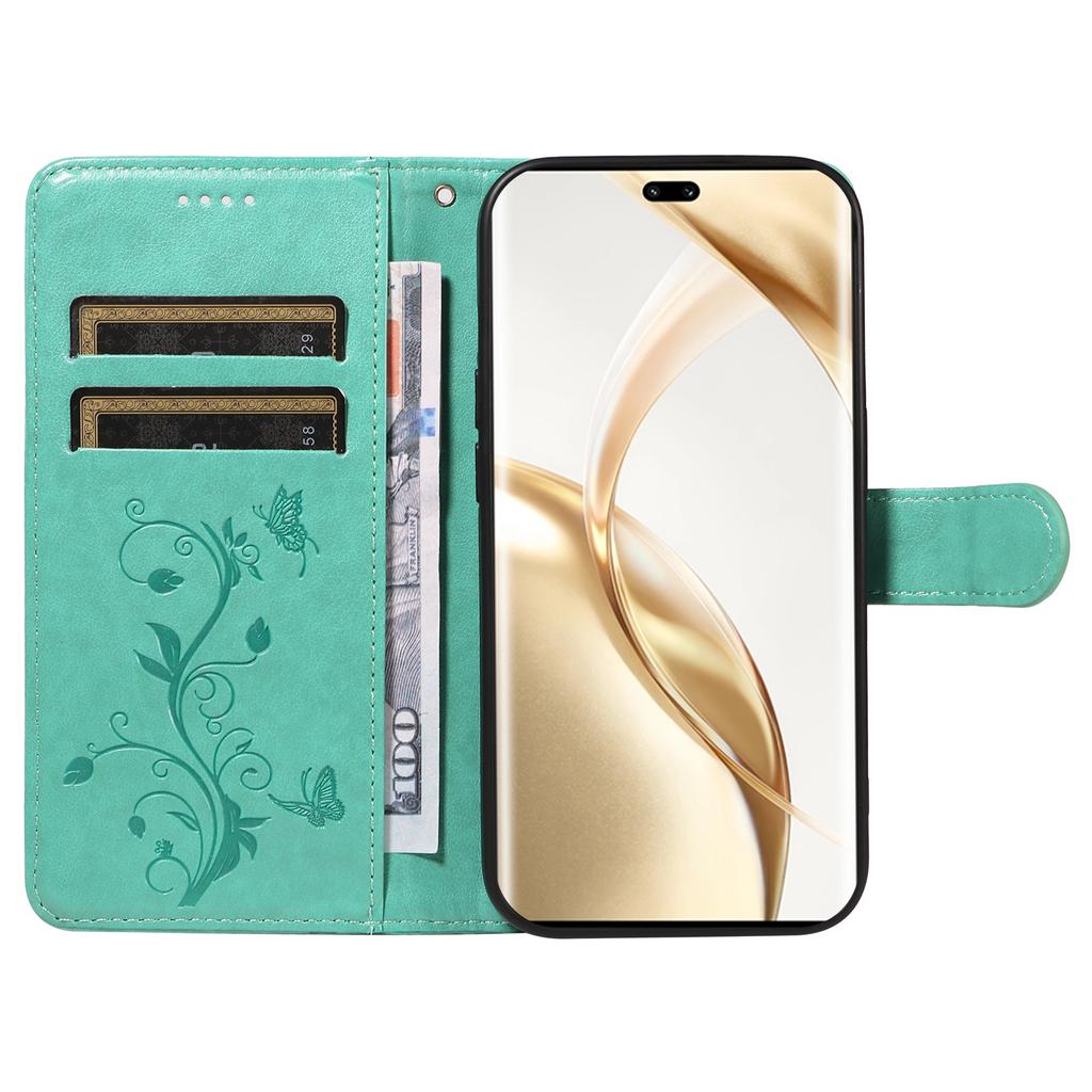 Чехлы из ПУ кожи с цветочным узором, кошелек-подставка, чехол для телефона с ремешком для Honor 200 Pro 5G