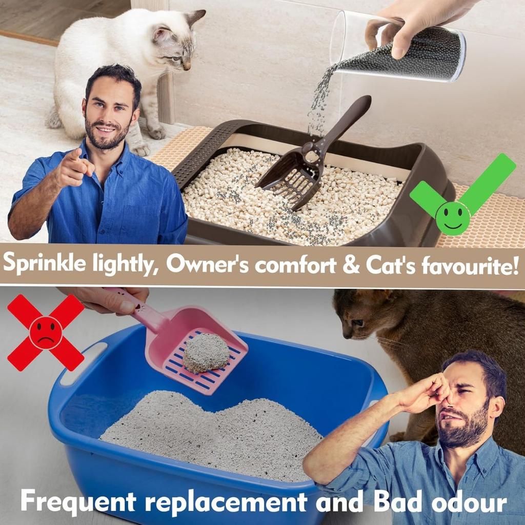 300g/500g Cat Litter Deodorizer Beads Fragrance-Free,Physical Odor Elimination, Keeps Air Around Litter Box Fresh, Easy To Use