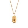 E.B.belle Trendy Personality Square Stainless steel Pendant Embossment 12 Constellation Sign PVD Gold-plating Necklace For Women