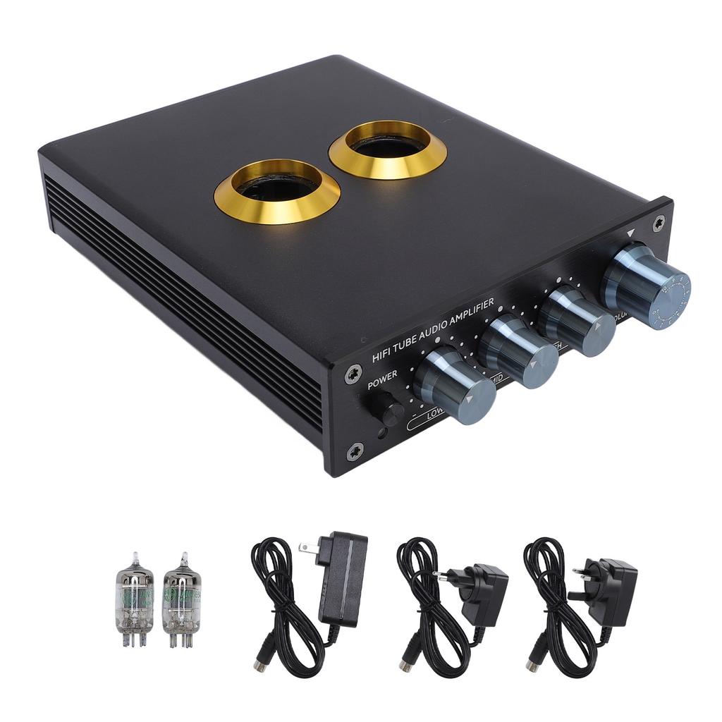 Электрический ламповый предусилитель Настольный предусилитель Компактный Встроенная защита цепи Электрическая лампа Hi-Fi Аудиофильский предусилитель для дома