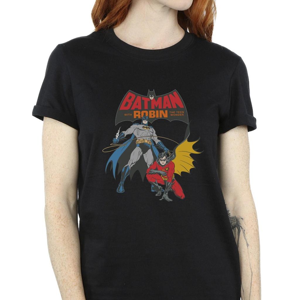 DC Comics Womens/Ladies Batman And Robin Cotton Boyfriend T-Shirt