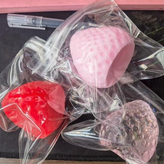 Portable Stress Relief Toy Strawberry Squeeze Toy Ball for Adults Soft TPR Fruit Finger Restlessness Reducer Fidget Focus Enhancer Party Favors