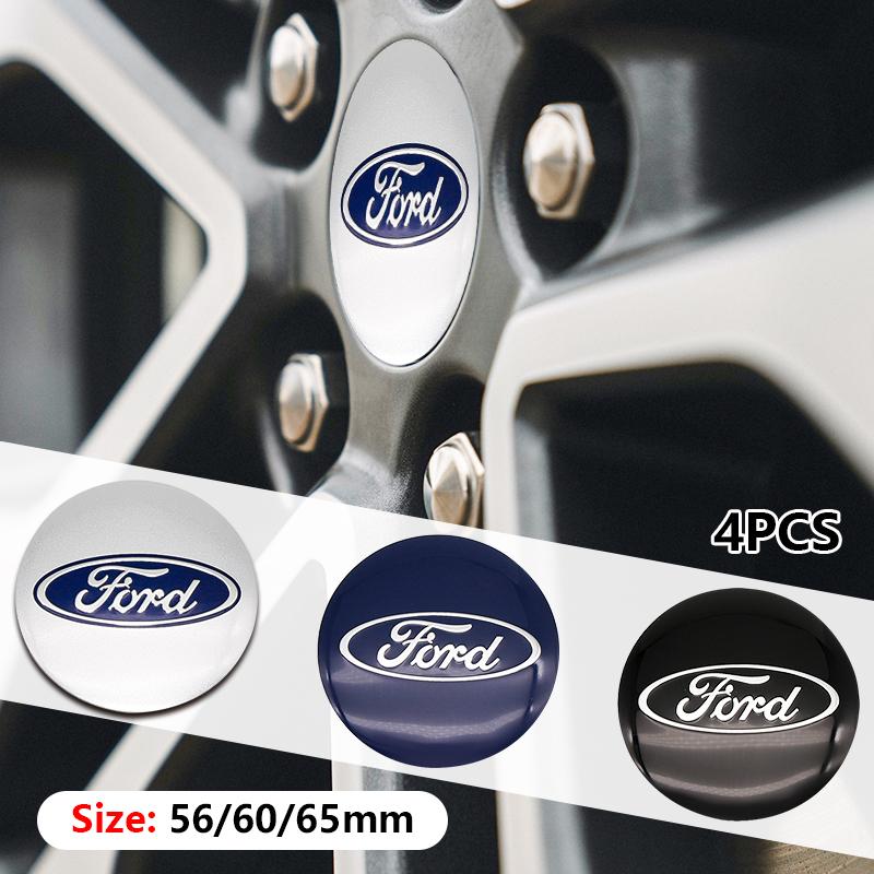 RFV6 Car Exterior Decorative Accessories Wheel Hub Center Cap Stickers Accessories 4Pcs 56mm 60mm 65mm For Ford Focus MK2 MK3 Mondeo