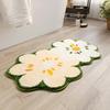 Мультяшный коврик для ванной с двойным цветком, быстросохнущий абсорбирующий коврик для ног, суперволокно, флокированный, удобный и мягкий коврик для ванной