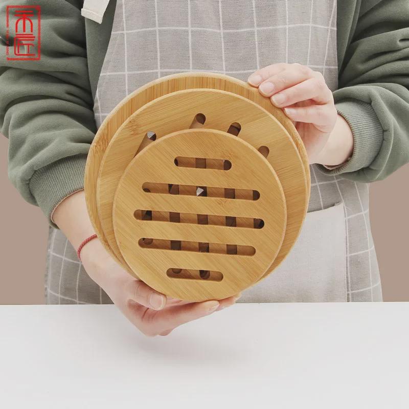 Thick Round Bamboo Placemats and Coasters - Heat-Resistant Table Mats