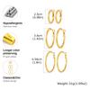 Vnox Stainless Steel 3pairs/set Hoop Earrings For Women, Small Big Round Circle, Classic Anti-allergy Jewelry