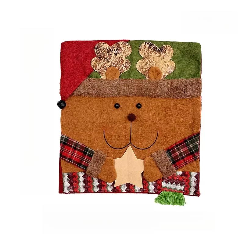 Рождественское украшение Чехол на стул Набор табуретов Чехол на стул Украшение для дома Орнамент Санта Клаус Снеговик Чехол на стул