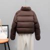 Коричневый Кендоу ветер зима короткая хлопковая одежда женская новая маленькая зимняя куртка утолщенная одежда-хлеб